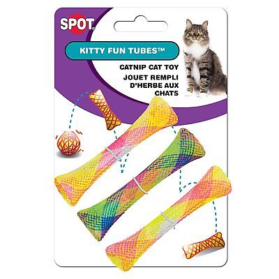 Spot Kitty Fun Tubes Catnip Toy Assorted 3.25 in 3 Pack - Pets Perfect