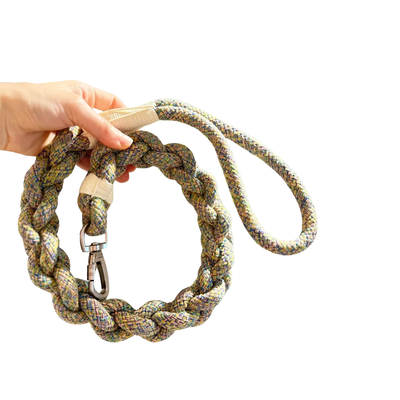 New: Handcrafted Olive Dog Leash, Sustainable, Stylish