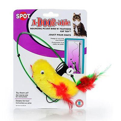 Spot A - Door - Able Bouncing Plush Bird with Feather Tail Cat Toy Multi - Color 4.5 in - Pets Perfect