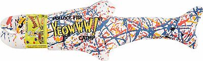 Yeowww Pollock Fish Catnip Toy MultiColor, 11 in - Pets Perfect