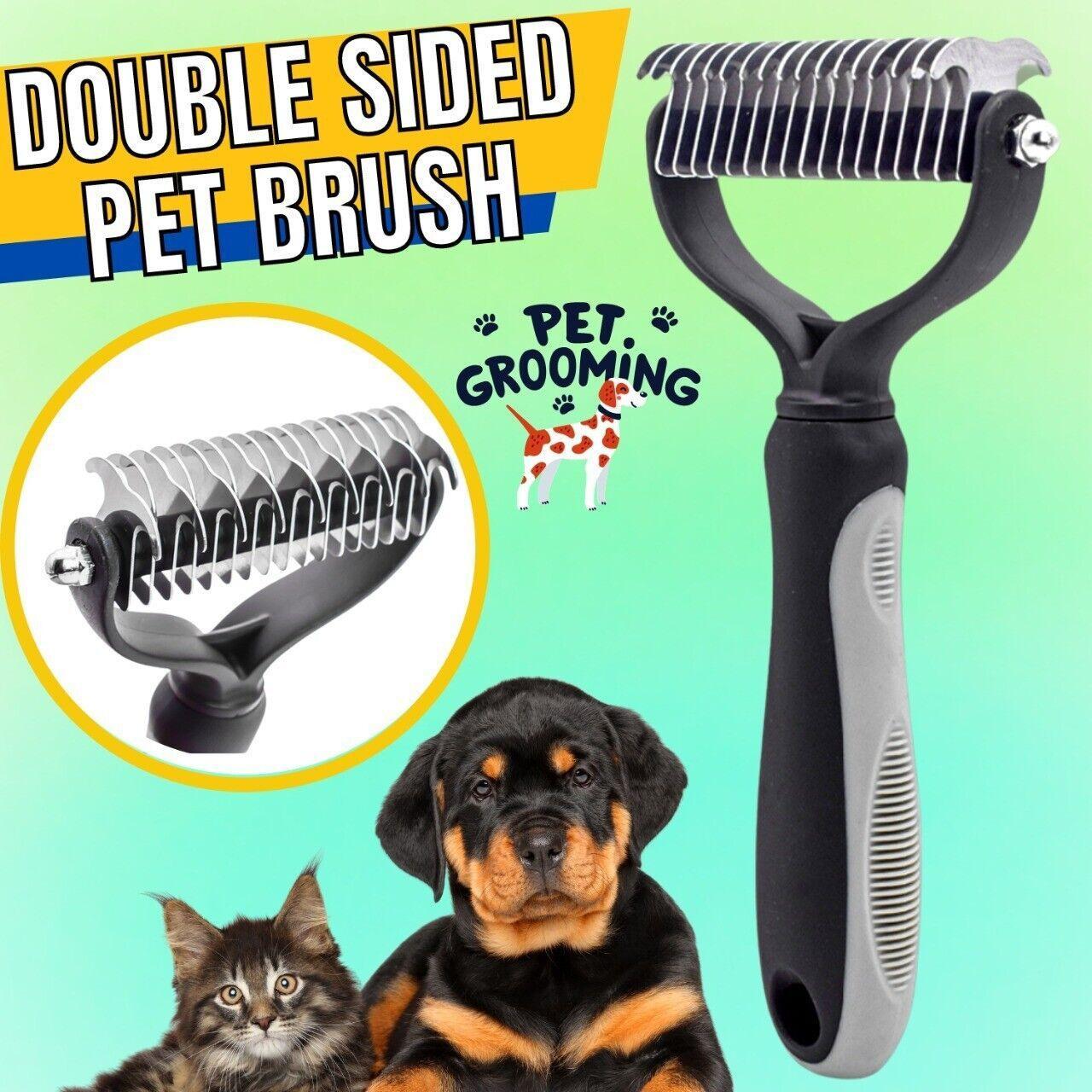 Professional 2 - Sided Undercoat Rake - Dual - Sided Deshedding Brush for Dogs - Pets Perfect