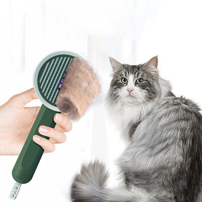 Dog Hugs Cat 2 - in - 1 UV Light Pet Grooming Tool - Hair Remover & Detangling Comb for Dogs & Cats - Pets Perfect