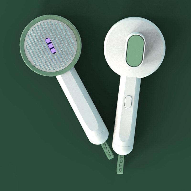 Dog Hugs Cat 2 - in - 1 UV Light Pet Grooming Tool - Hair Remover & Detangling Comb for Dogs & Cats - Pets Perfect