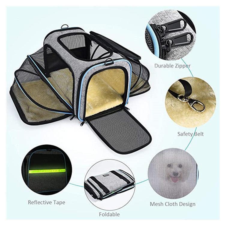 Pet Travel Haven: Expandable And Reflective Cat Carrier For Safe And Comfortable Journeys - Pets Perfect