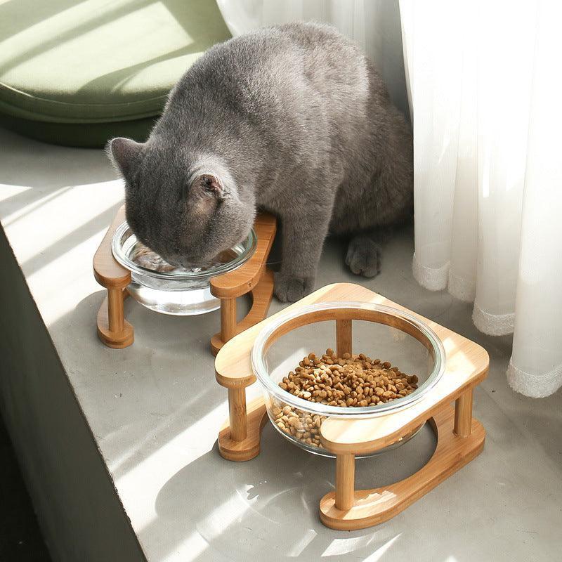 Elegant Glass Cat Food Bowl Set - Stylish And Functional Pet Dining Solution - Pets Perfect