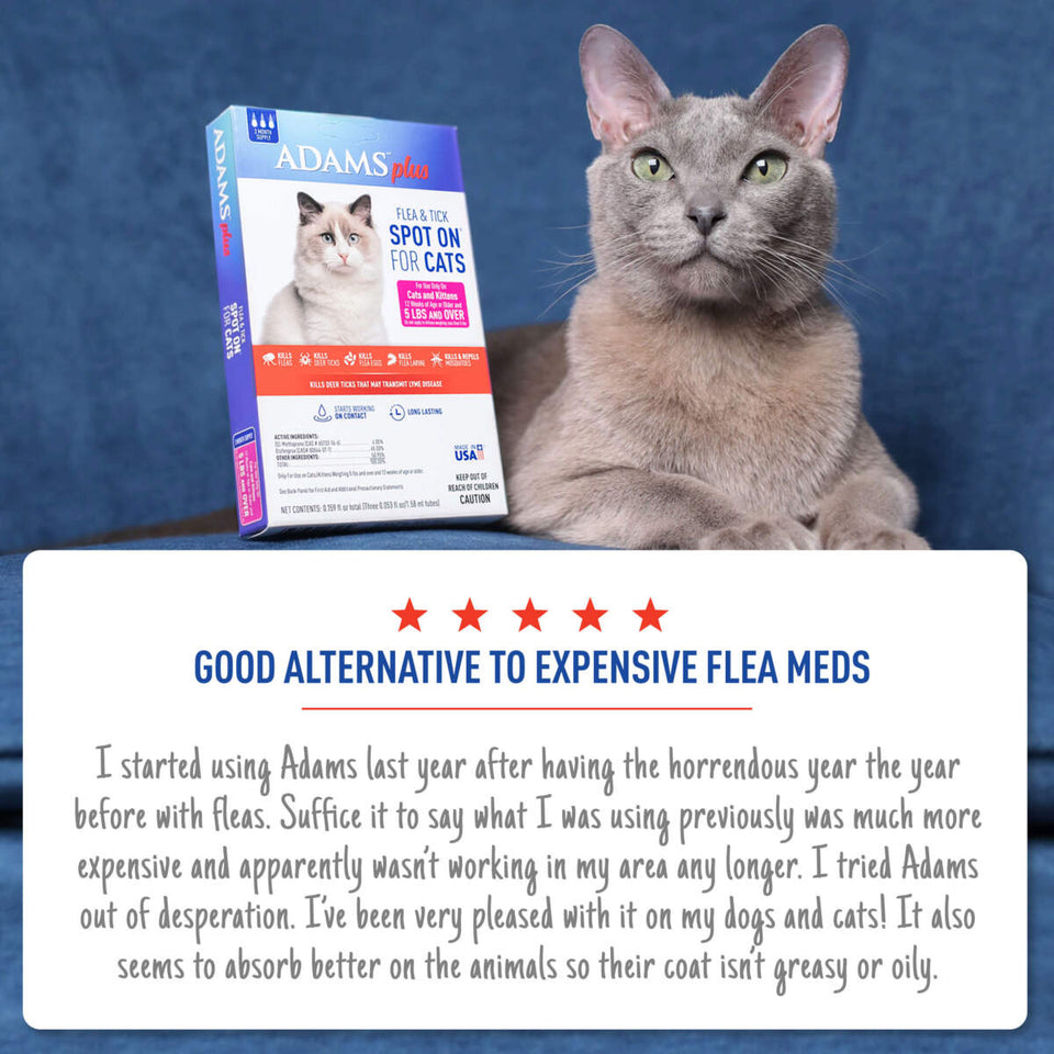 Adams Plus Flea Tick Spot On for Cats Over 5 lb