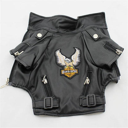 Luxury Leather Dog Coat - Chic Stylish Pet Outerwear - Pets Perfect