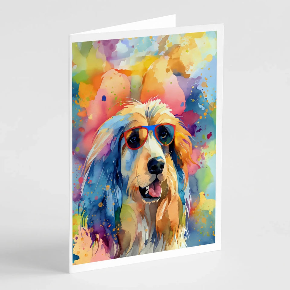 Hippie Dawg Greeting Cards - 5 x 7, Afghan hound 2448
