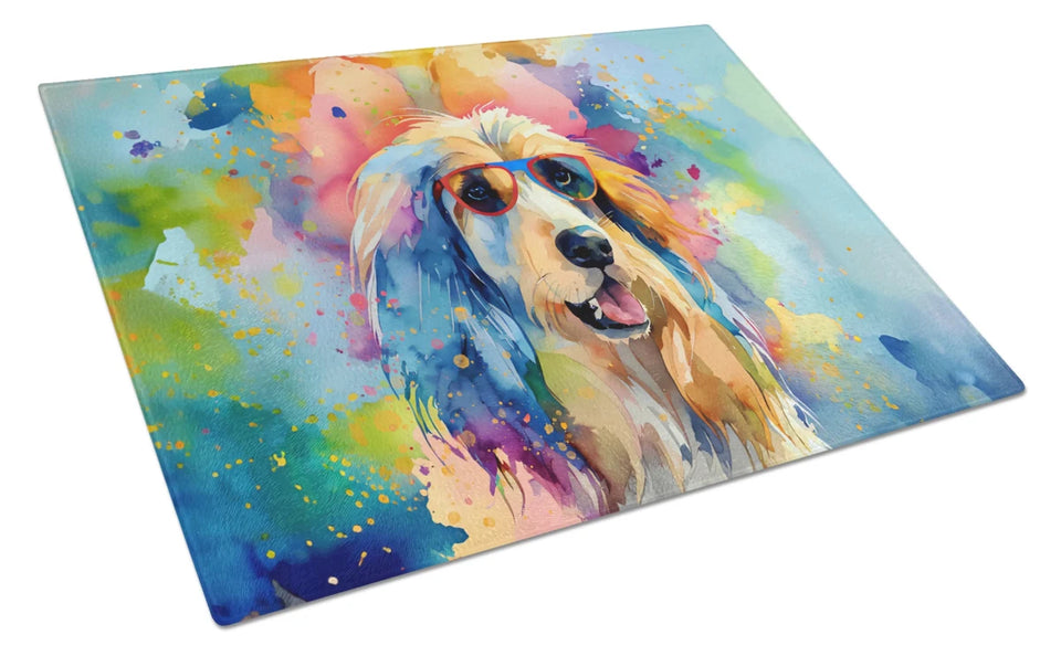 Hippie Dawg Glass Cutting Board - Large, Airedale terrier 2449, view 2