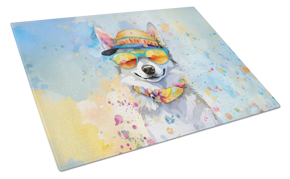 Hippie Dawg Glass Cutting Board - Large, Alaskan malamute 2452, view 5