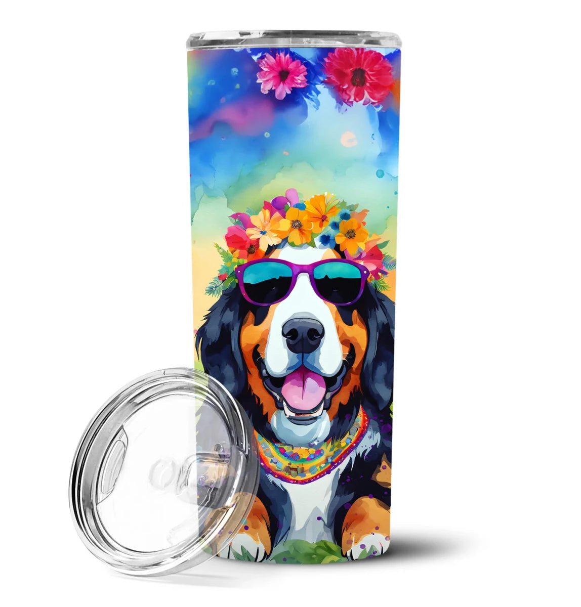 Pet Lover Stainless Steel Tumbler - 20 oz Insulated Travel Cup for Dog and Cat Owners - Size: 20 OZ | Pack Of: 1 | Collection name: Hippie dawg - Pets Perfect