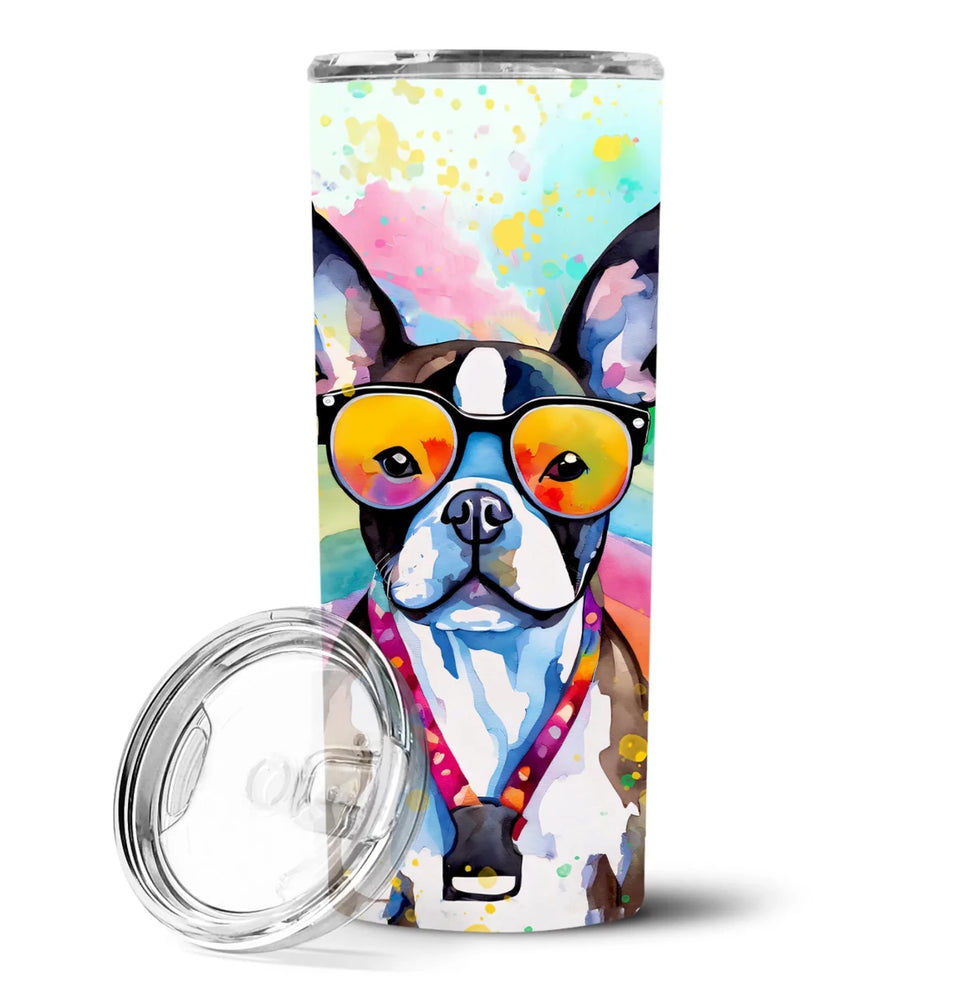Pet Lover Stainless Steel Tumbler, 20 oz, Boston Terrier Hippie Dawg-194030819449/Boston terrier 2468, view 24