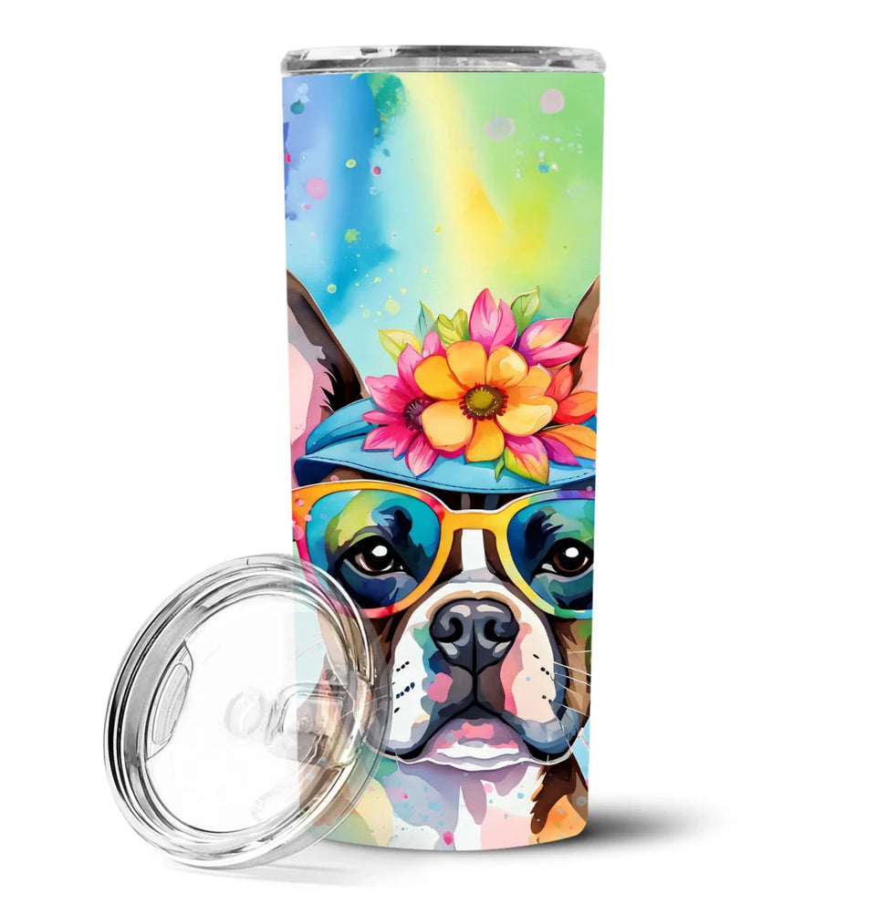 Pet Lover Stainless Steel Tumbler, 20 oz, Boston Terrier Hippie Dawg-194030819456/Boston terrier 2469, view 25