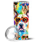 Pet Lover Stainless Steel Tumbler - 20 oz Insulated Travel Cup for Dog and Cat Owners - Size: 20 OZ | Pack Of: 1 | Collection name: Hippie dawg - Pets Perfect