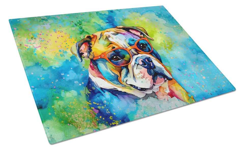 Hippie Dawg Glass Cutting Board - Large, English bulldog 2476, view 29