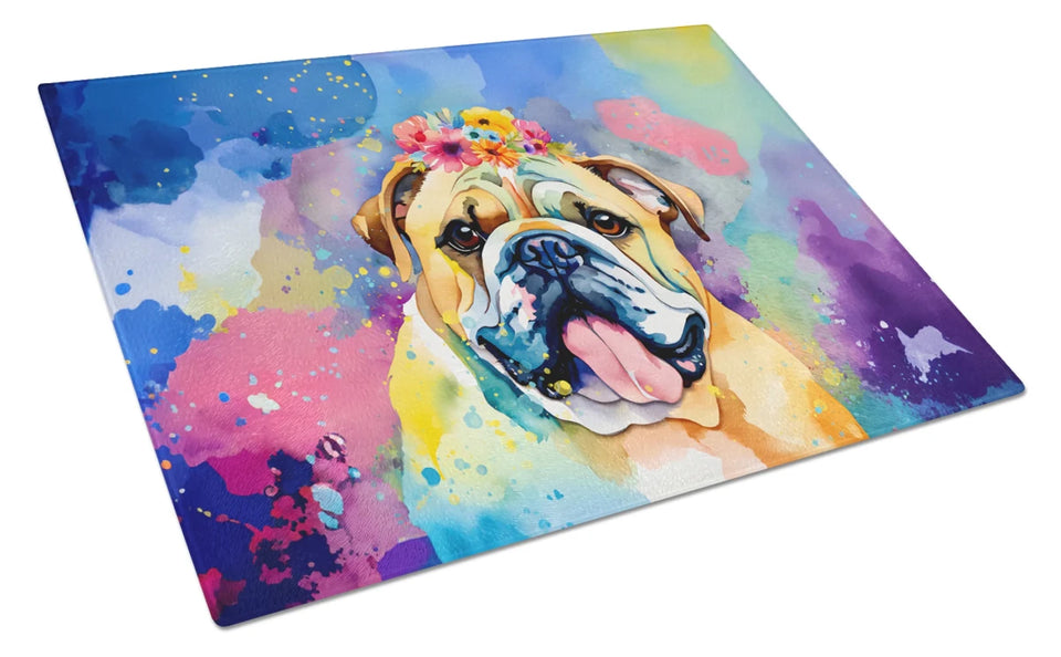 Hippie Dawg Glass Cutting Board - Large, Bullmastiff 2477, view 30
