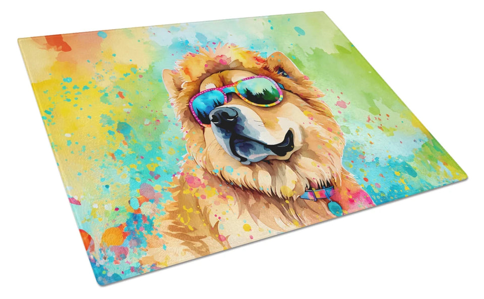 Hippie Dawg Glass Cutting Board - Large, Chow chow 2491, view 44