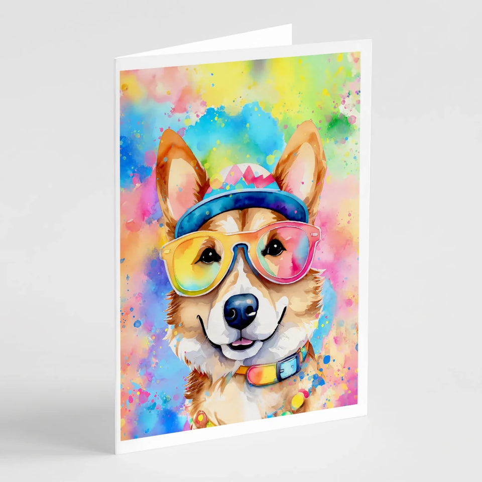 Hippie Dawg Greeting Cards - 5 x 7, Corgi 2496, view 49