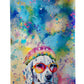 Dog Lover Kitchen Towel - Absorbent Cotton Dish Towel with Hippie Dog Design