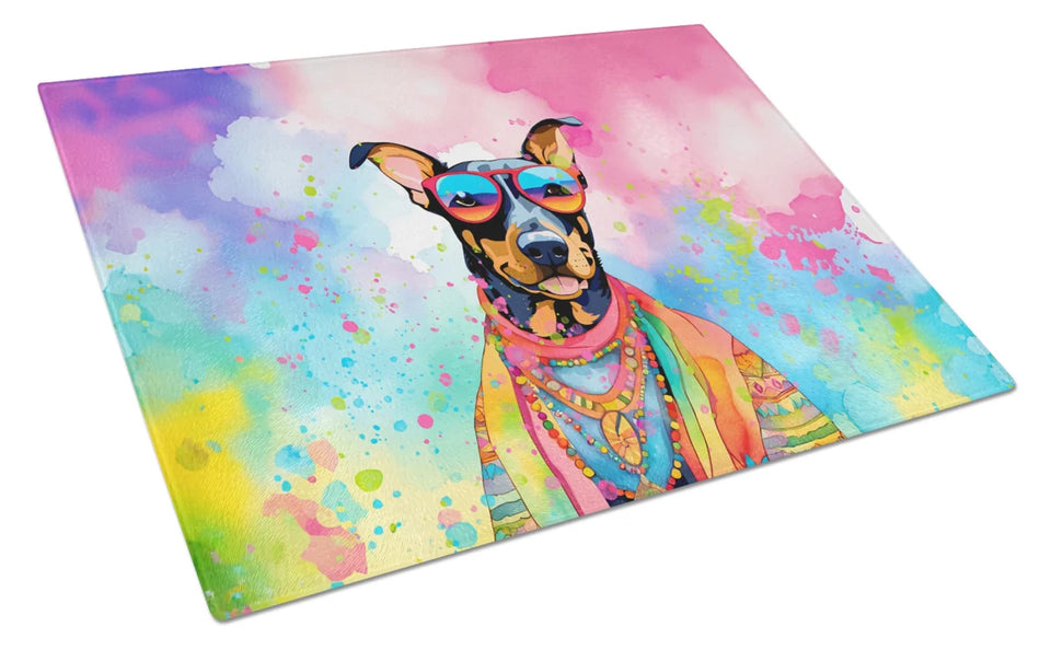 Hippie Dawg Glass Cutting Board - Large, Doberman pinscher 2503, view 56