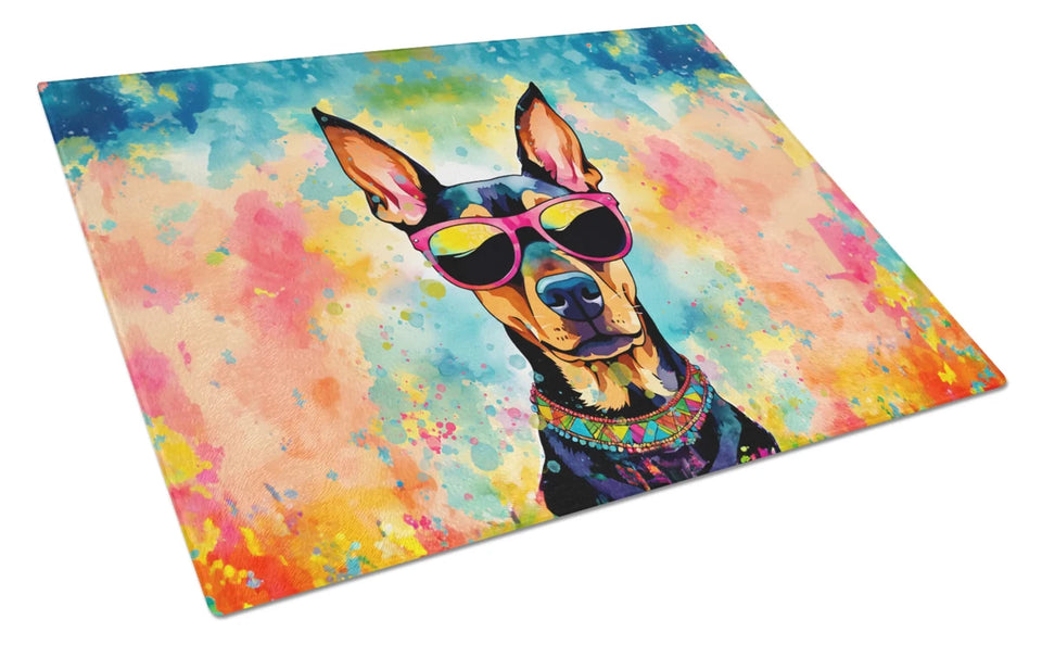 Hippie Dawg Glass Cutting Board - Large, Doberman pinscher 2504, view 57