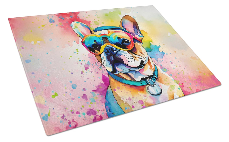 Hippie Dawg Glass Cutting Board - Large, French bulldog 2507, view 60