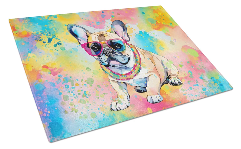 Hippie Dawg Glass Cutting Board - Large, French bulldog 2508, view 61