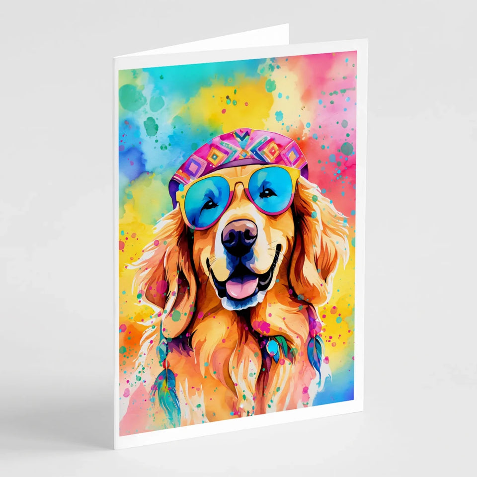 Hippie Dawg Greeting Cards - 5 x 7, Golden retriever 2513, view 66