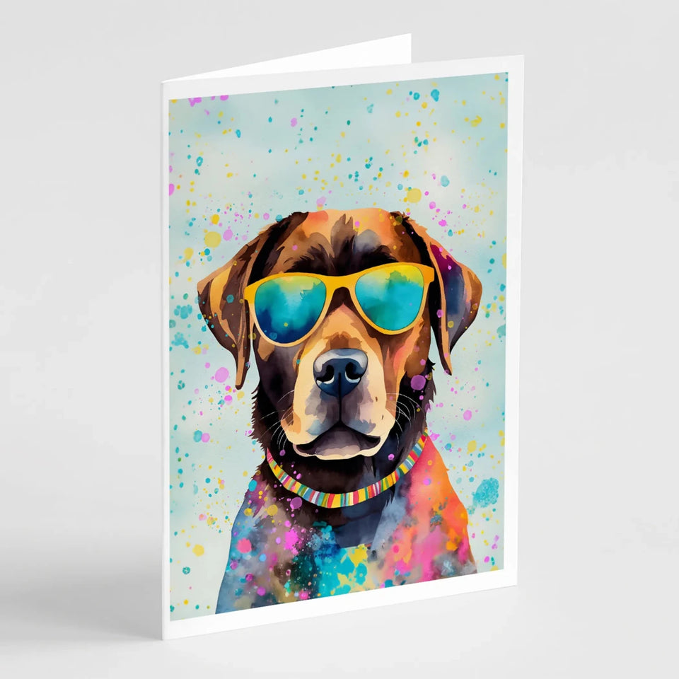 Hippie Dawg Greeting Cards - 5 x 7, Labrador chocolate 2524, view 77