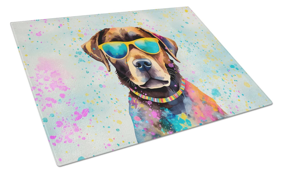 Hippie Dawg Glass Cutting Board - Large, Labrador chocolate 2524, view 77