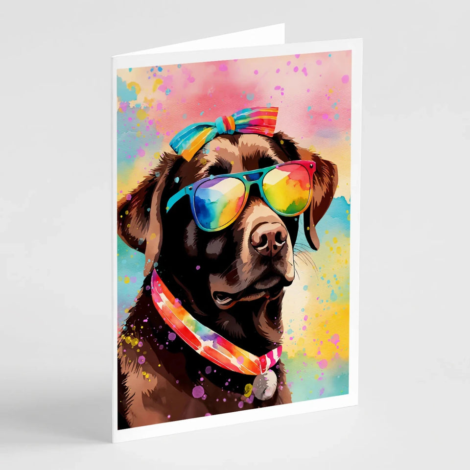 Hippie Dawg Greeting Cards - 5 x 7, Labrador chocolate 2525, view 78