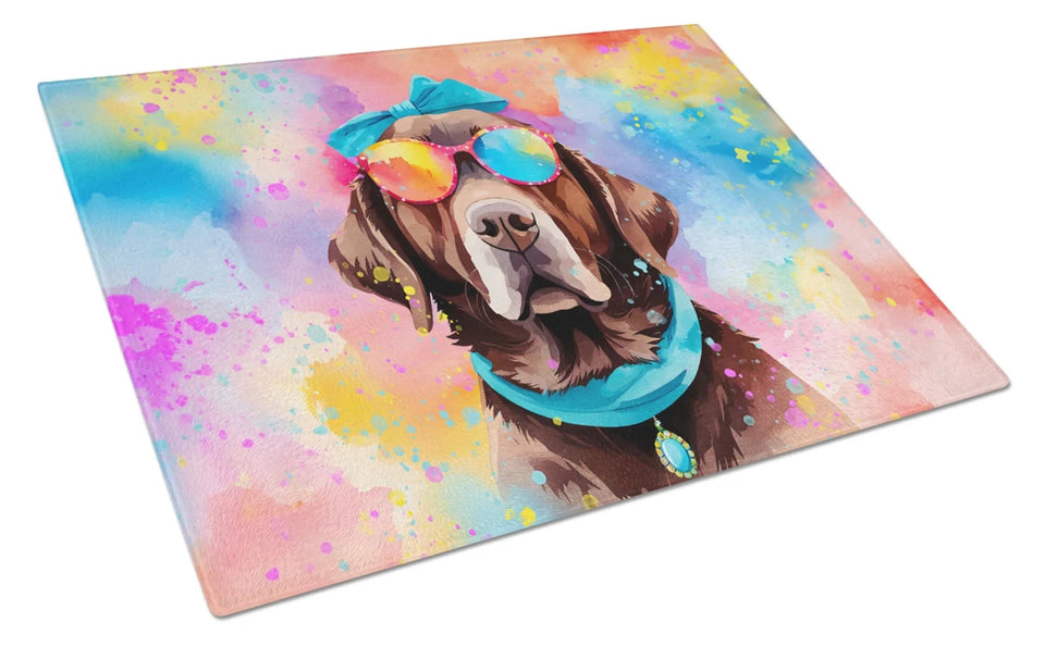 Hippie Dawg Glass Cutting Board - Large, Labrador chocolate 2526, view 79