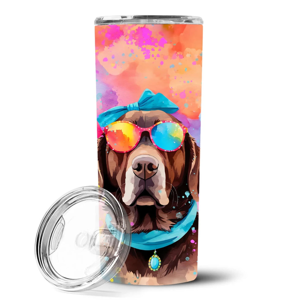 Pet Lover Stainless Steel Tumbler, 20 oz, Chocolate Labrador Hippie Dawg-194030820025/Labrador chocolate 2526, view 47