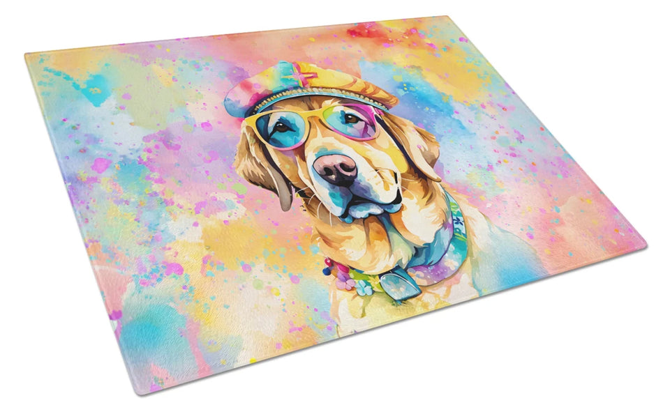 Hippie Dawg Glass Cutting Board - Large, Labrador yellow 2529, view 82