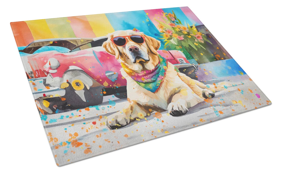 Hippie Dawg Glass Cutting Board - Large, Labrador yellow 2531, view 84