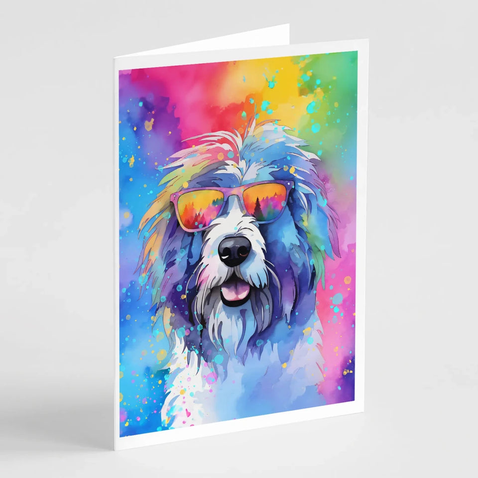Hippie Dawg Greeting Cards - 5 x 7, Old english sheepdog 2535, view 88