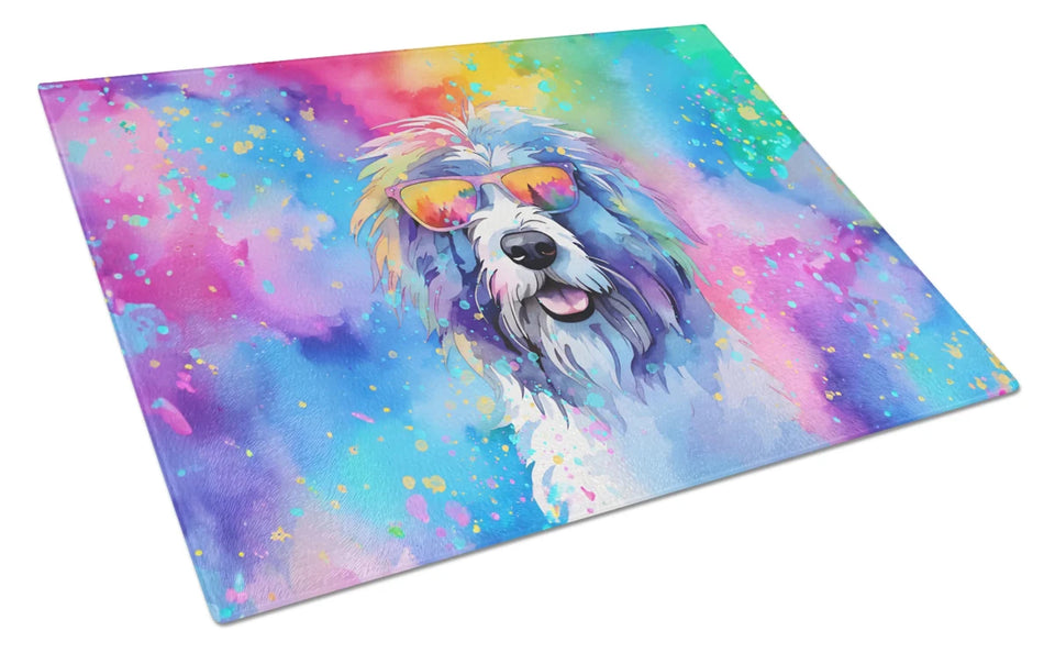 Hippie Dawg Glass Cutting Board - Large, Old english sheepdog 2535, view 88