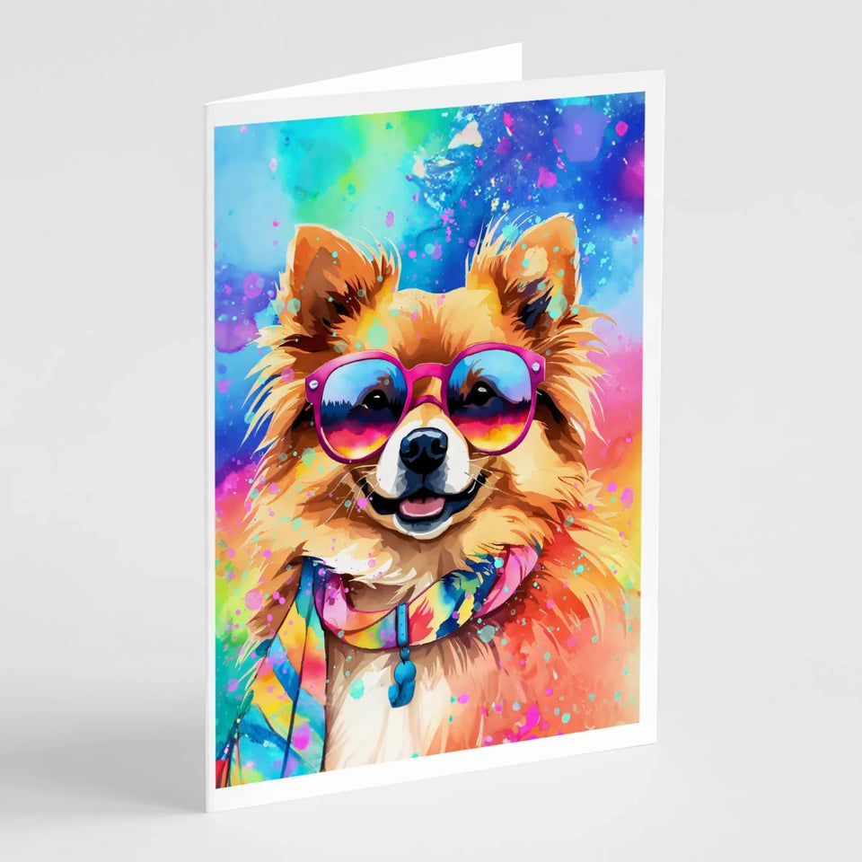 Hippie Dawg Greeting Cards - 5 x 7, Pomeranian 2541, view 94