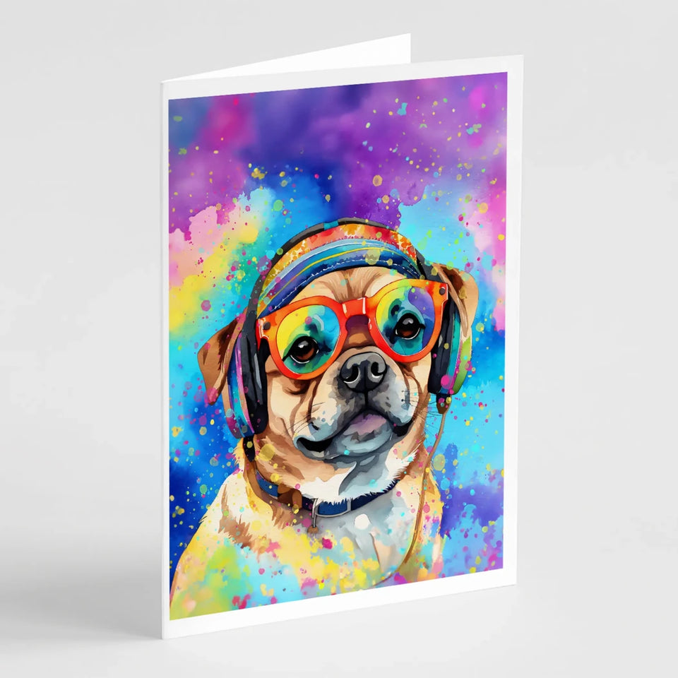 Hippie Dawg Greeting Cards - 5 x 7, Pug 2544, view 97