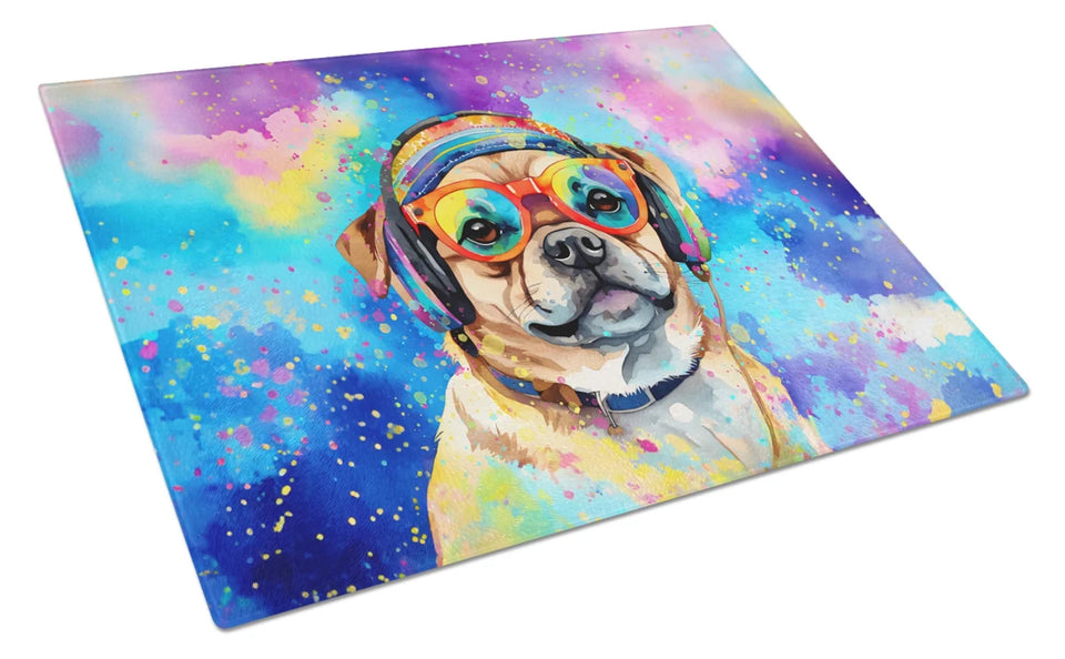 Hippie Dawg Glass Cutting Board - Large, Pug 2544, view 97