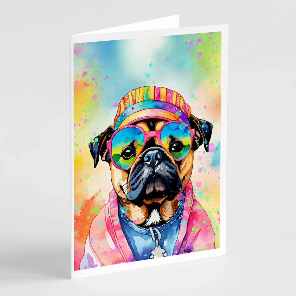 Hippie Dawg Greeting Cards - 5 x 7, Pug 2545, view 98