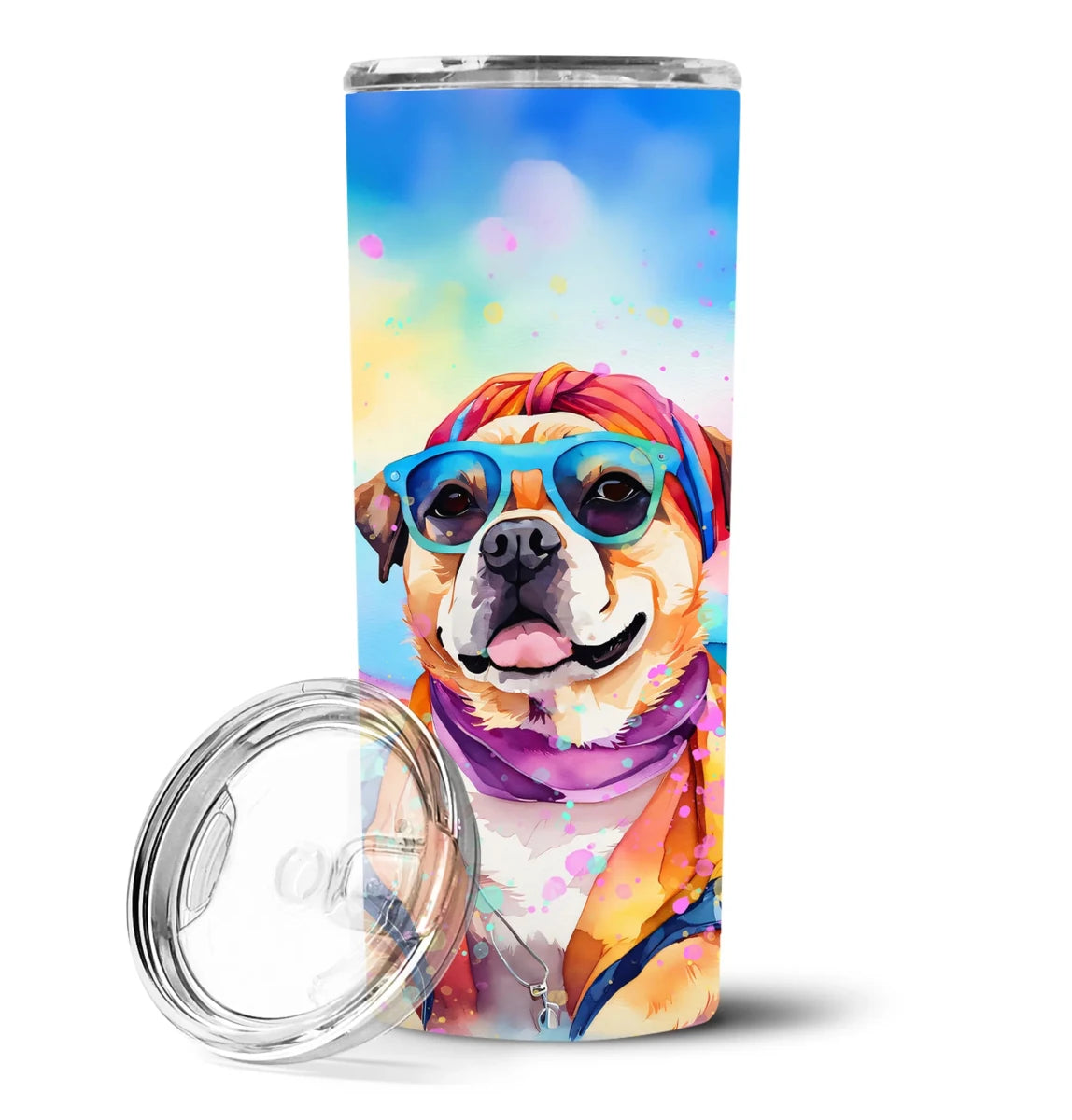 Pet Lover Stainless Steel Tumbler - 20 oz Insulated Travel Cup for Dog and Cat Owners - Size: 20 OZ | Pack Of: 1 | Collection name: Hippie dawg - Pets Perfect