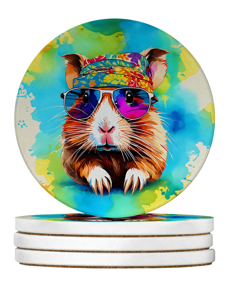 Hippie Animals Large Sandstone Coasters, 4/Hedgehog 3992, view 35