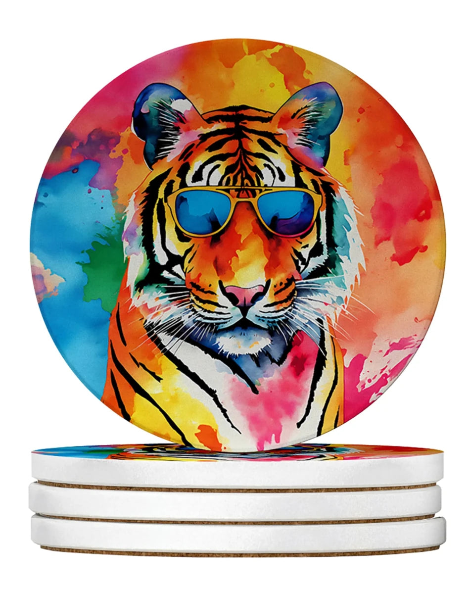 Hippie Animals Large Sandstone Coasters, 4/Cheetah 3969, view 7