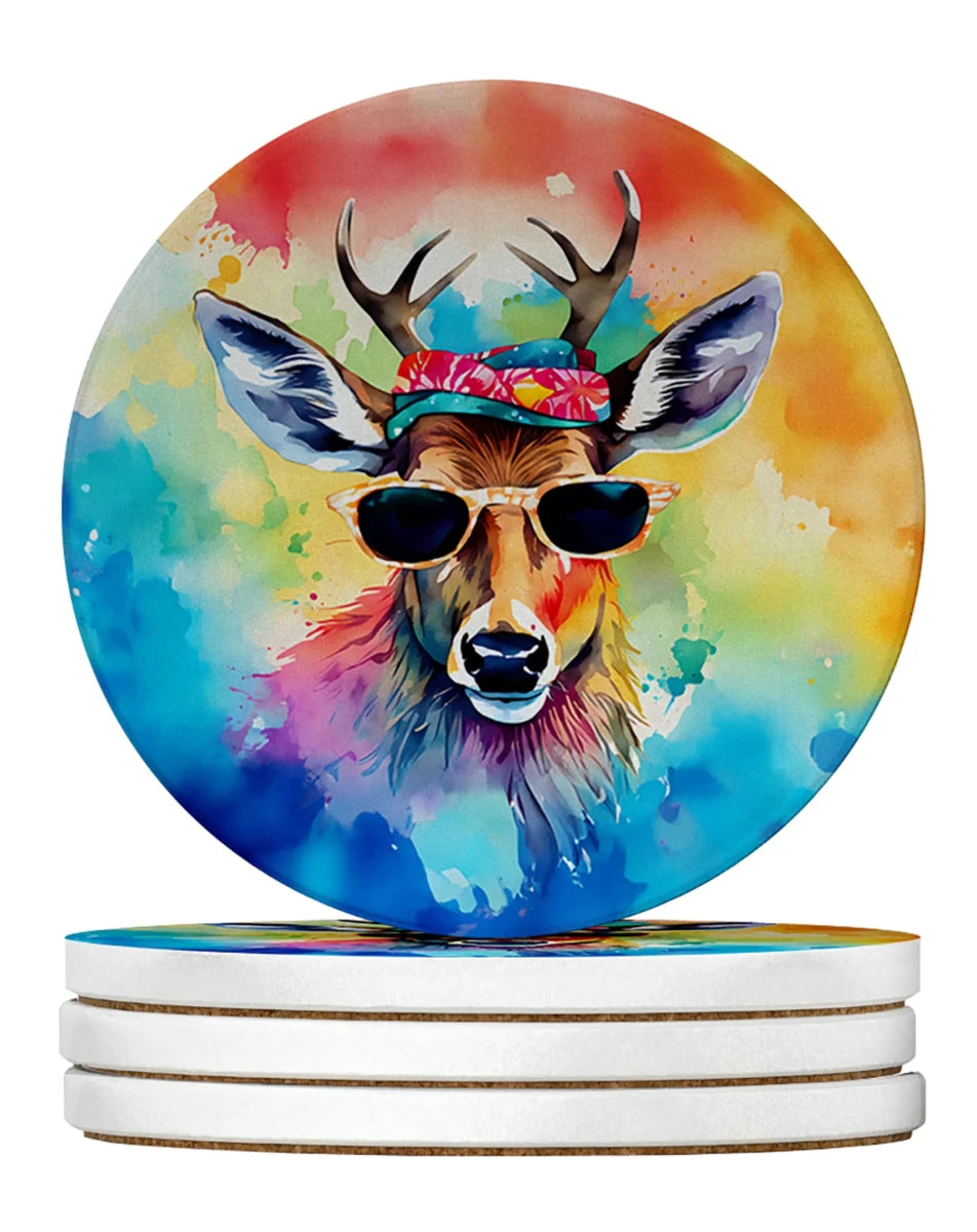 Hippie Animals Large Sandstone Coasters, 4/Donkey 3978, view 18