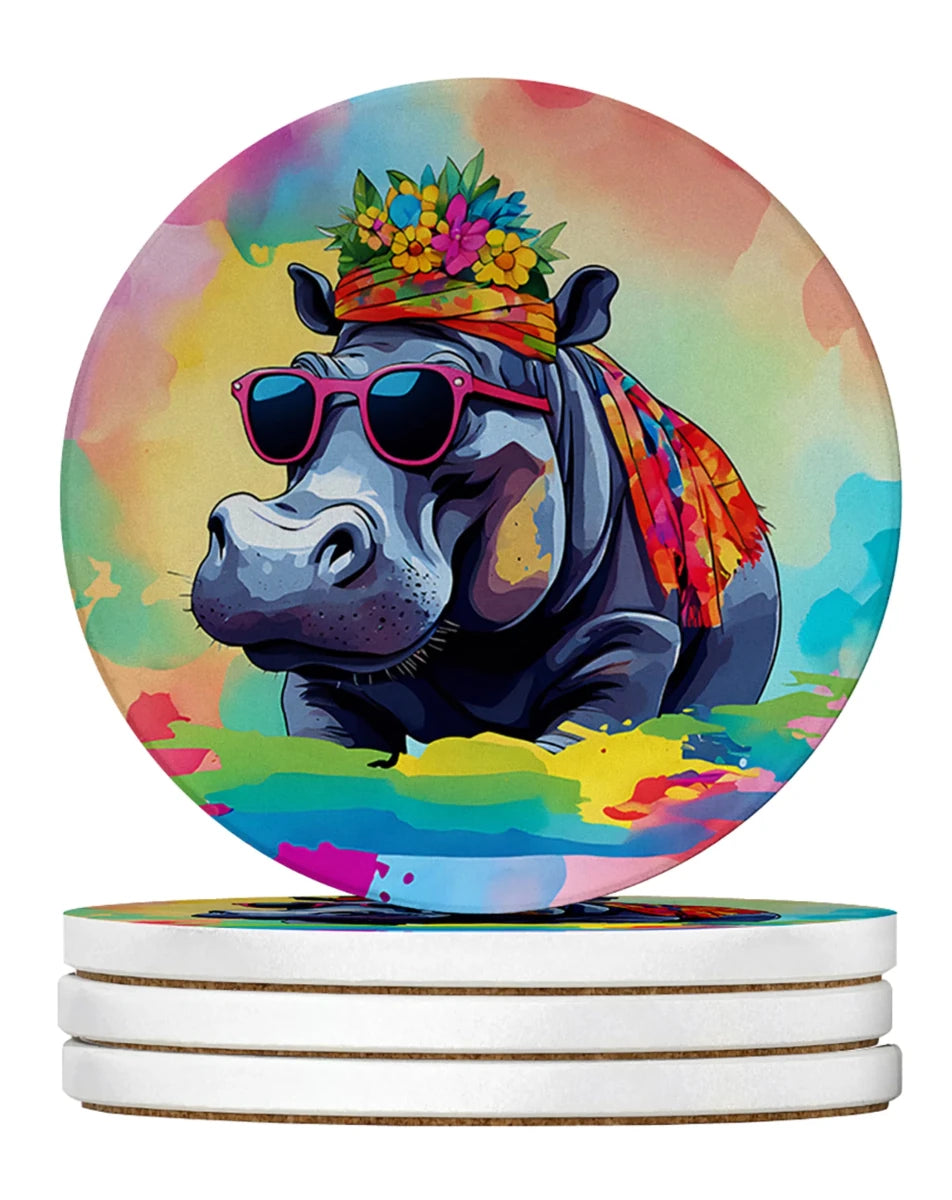 Hippie Animals Large Sandstone Coasters, 4/Horse 3998, view 38