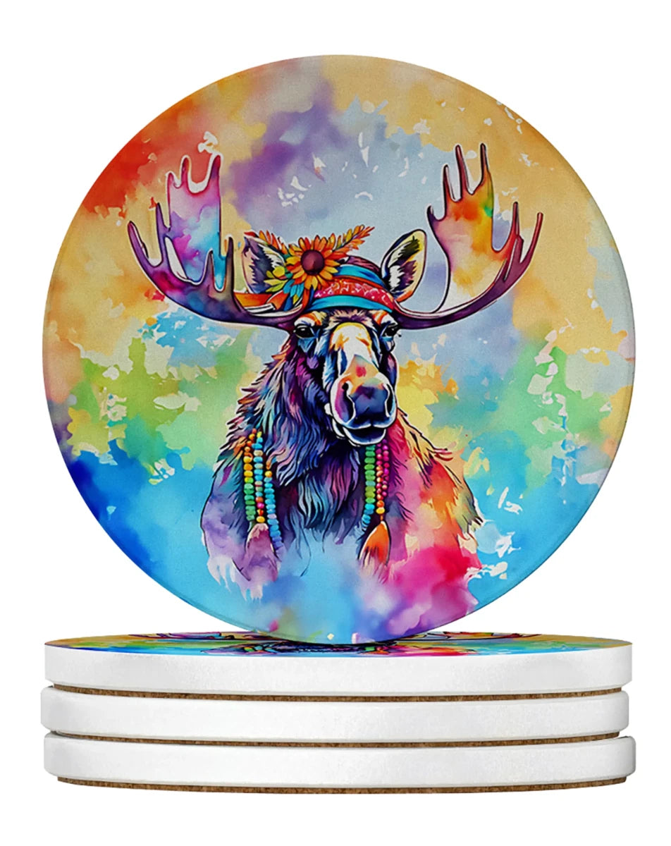 Hippie Animals Large Sandstone Coasters, 4/Otter 4013, view 52