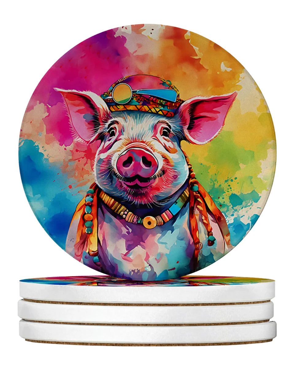 Hippie Animals Large Sandstone Coasters, 4/Polar bear 4030, view 67