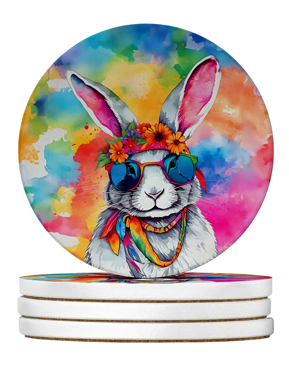 Hippie Animals Large Sandstone Coasters, 4/Raccoon 4035, view 73