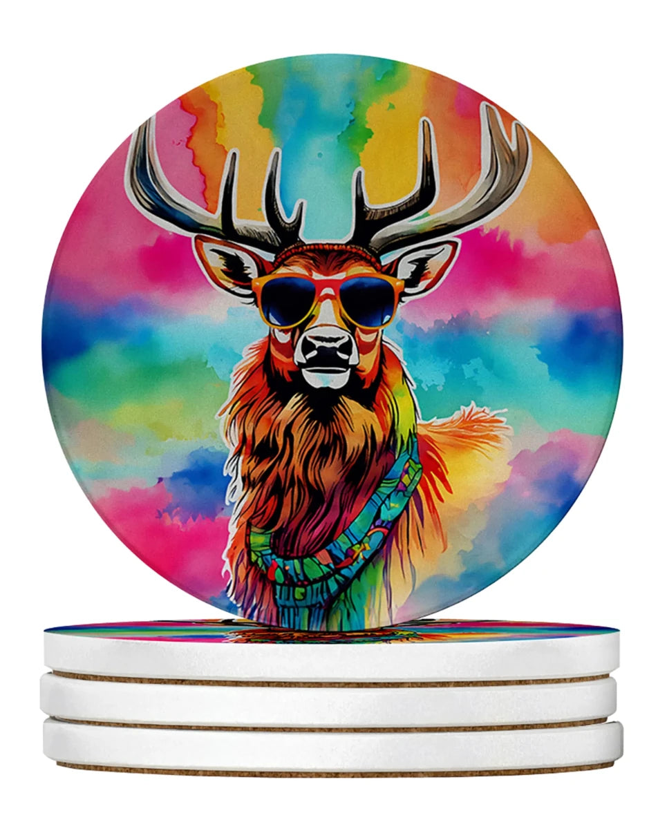Hippie Animals Large Sandstone Coasters, 4/Tortoise turtle 4047, view 87